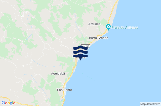 Mapa de mareas Maragogi, Brazil