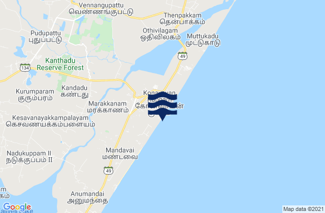 Mapa de mareas Marakkanam, India