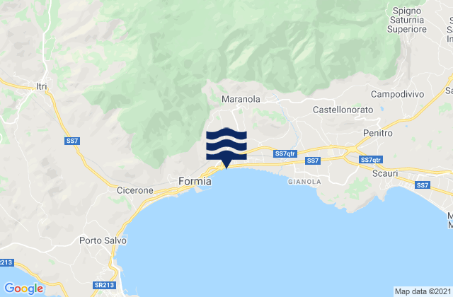 Mapa de mareas Maranola-Trivio, Italy