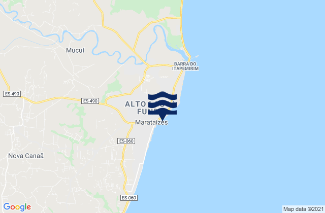 Mapa de mareas Marataizes, Brazil