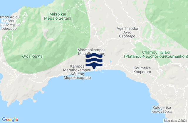 Mapa de mareas Marathókampos, Greece