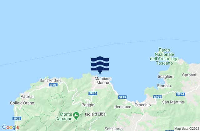 Mapa de mareas Marciana Marina, Italy