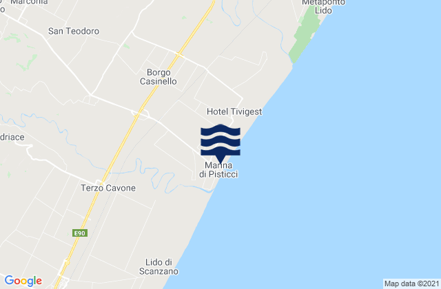Mapa de mareas Marconia, Italy