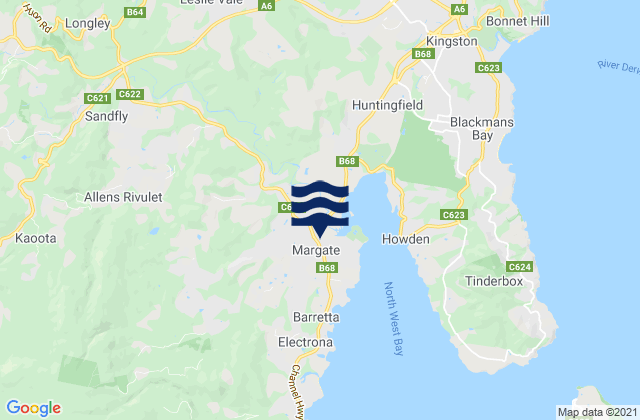 Mapa de mareas Margate, Australia