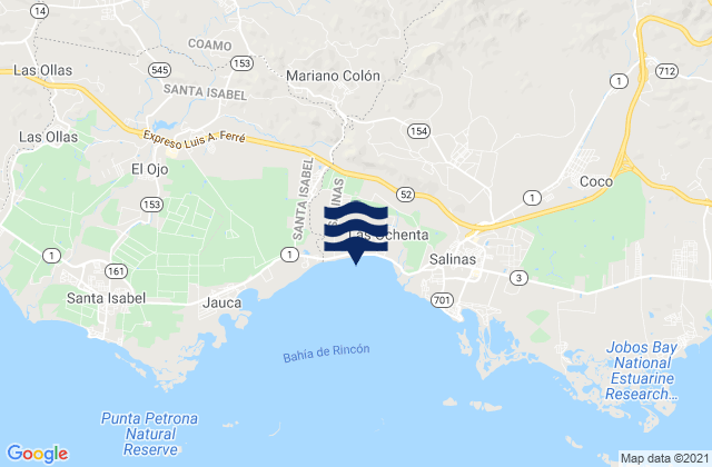 Mapa de mareas Mariano Colón, Puerto Rico