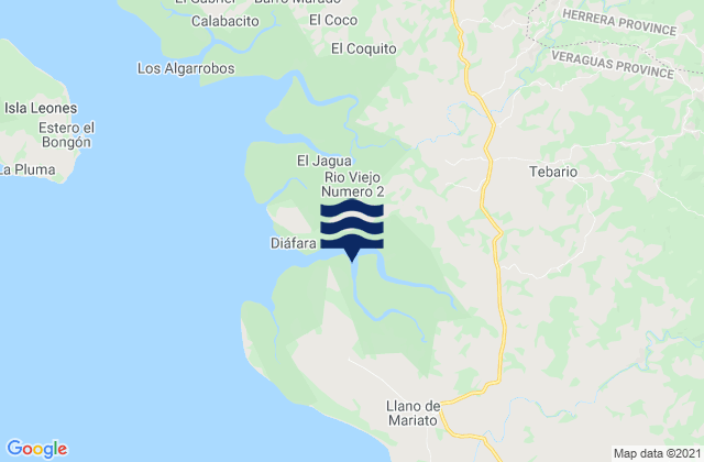 Mapa de mareas Mariato District, Panama