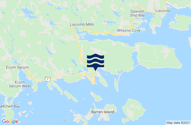Mapa de mareas Marie Joseph, Canada
