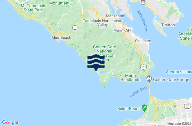 Mapa de mareas Marin County, United States