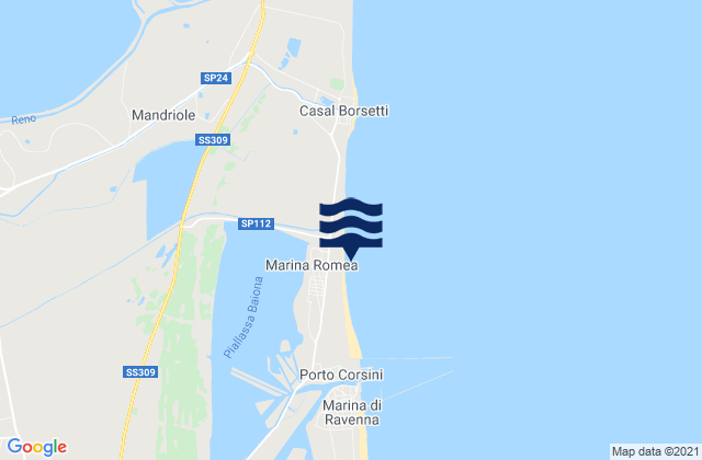 Mapa de mareas Marina Romea, Italy