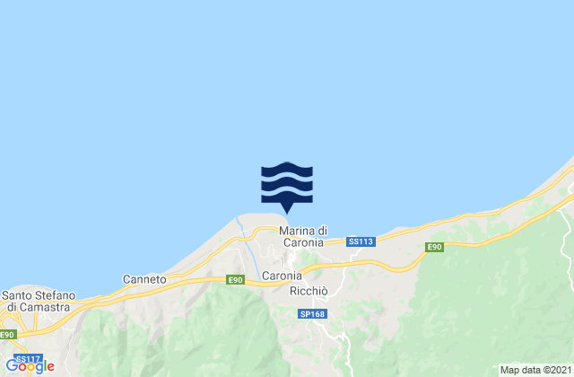 Mapa de mareas Marina di Caronia, Italy