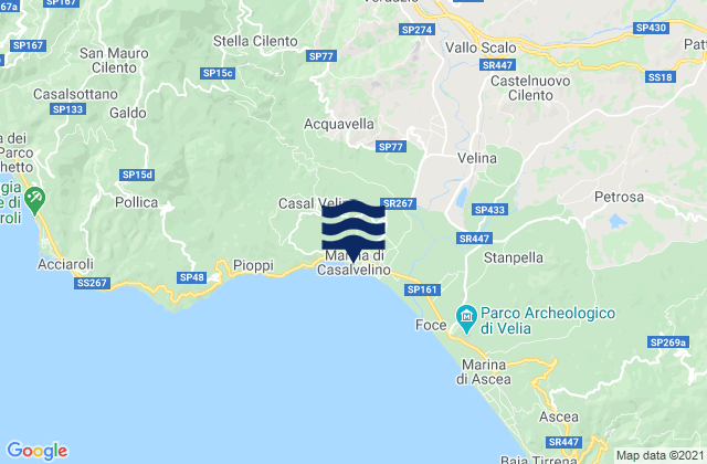 Mapa de mareas Marina di Casal Velino, Italy