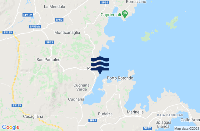 Mapa de mareas Marina di Portisco, Italy