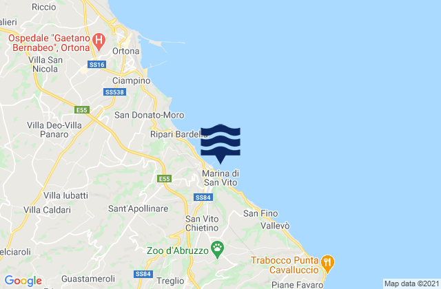 Mapa de mareas Marina di San Vito, Italy