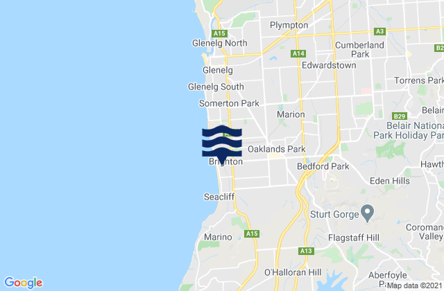 Mapa de mareas Marion, Australia