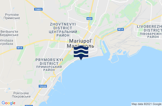 Mapa de mareas Mariupol, Ukraine
