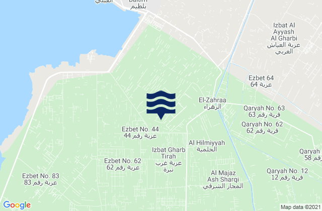 Mapa de mareas Markaz al Ḩāmūl, Egypt