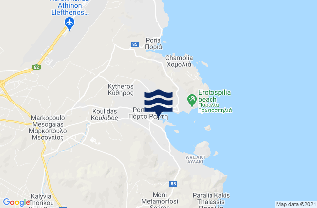 Mapa de mareas Markópoulo, Greece