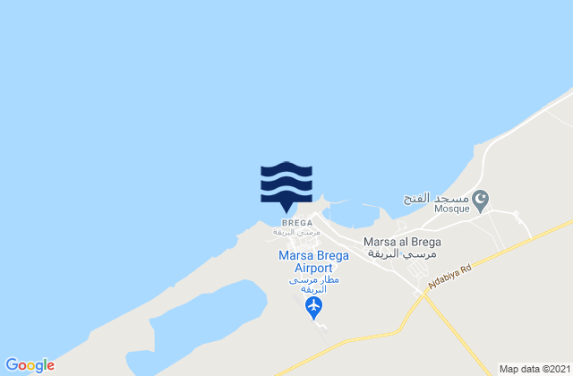 Mapa de mareas Marsa Brega, Greece