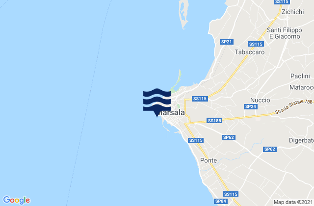Mapa de mareas Marsala, Italy