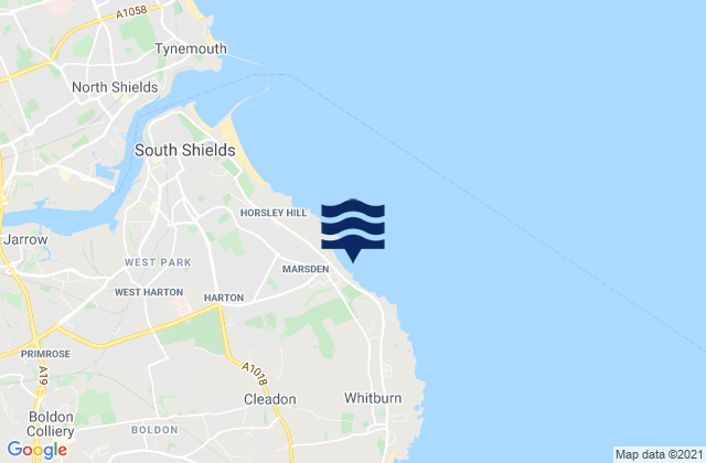 Mapa de mareas Marsden Beach, United Kingdom