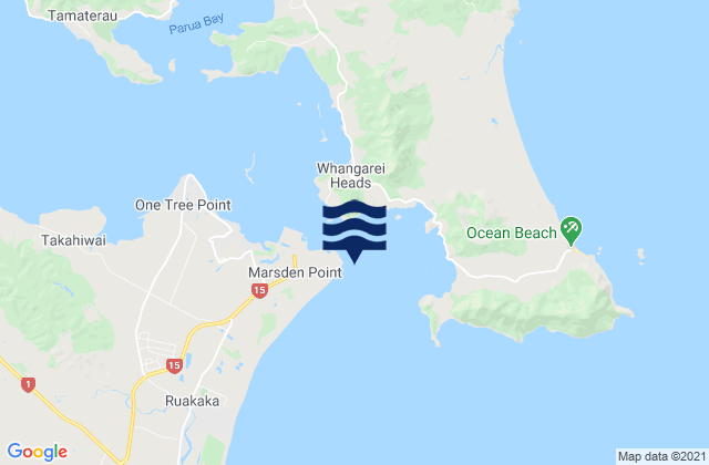 Mapa de mareas Marsden Point, New Zealand