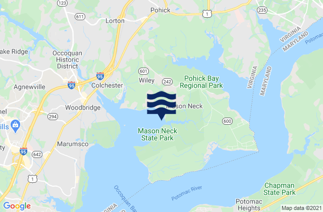 Mapa de mareas Marshall Hall Md., United States
