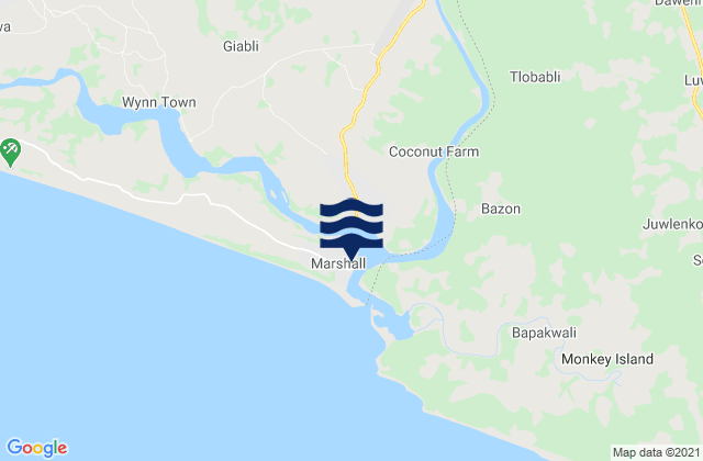 Mapa de mareas Marshall Junk River, Liberia