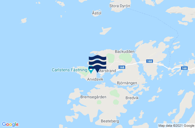 Mapa de mareas Marstrand, Sweden
