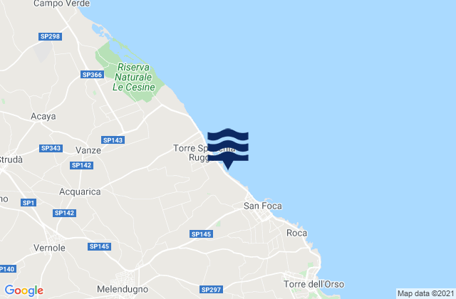 Mapa de mareas Martano, Italy