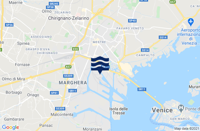 Mapa de mareas Martellago, Italy