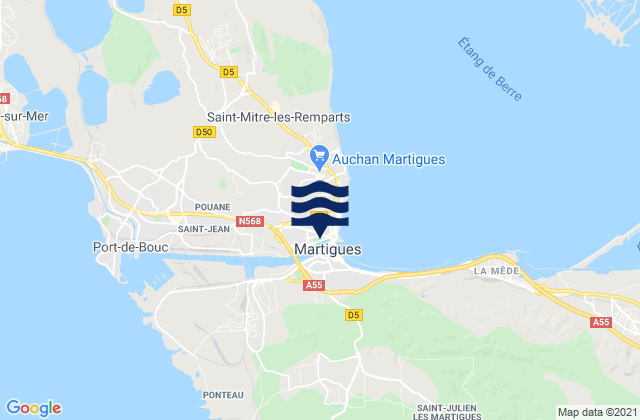 Mapa de mareas Martigues, France