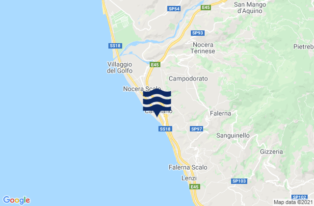Mapa de mareas Martirano Lombardo, Italy