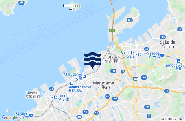 Mapa de mareas Marugame Shi, Japan