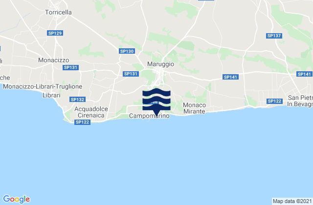 Mapa de mareas Maruggio, Italy