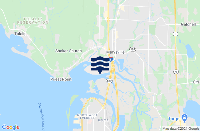 Mapa de mareas Marysville, United States