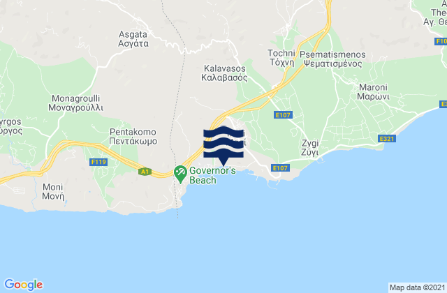 Mapa de mareas Marí, Cyprus