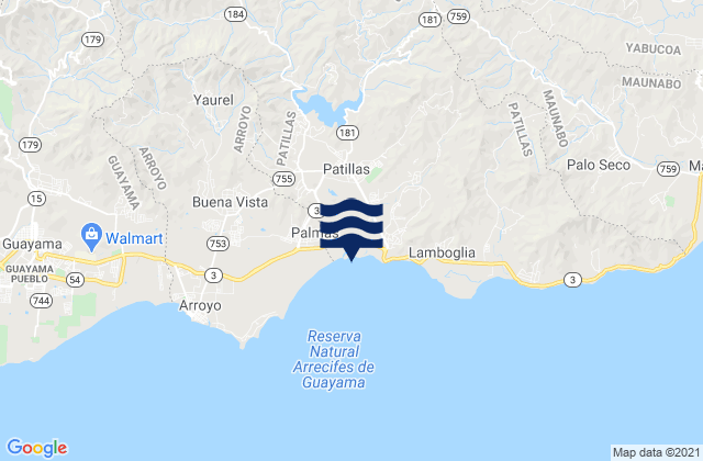 Mapa de mareas Marín Barrio, Puerto Rico