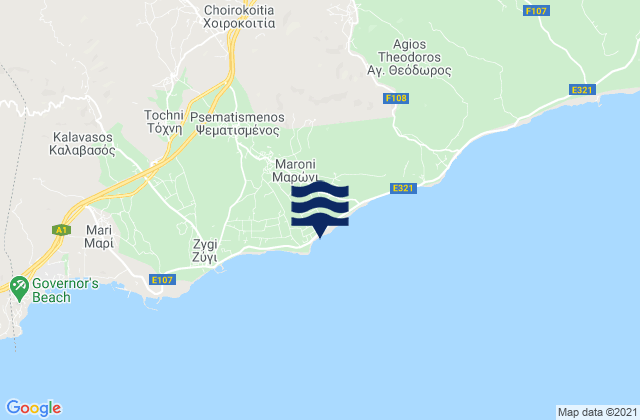 Mapa de mareas Maróni, Cyprus