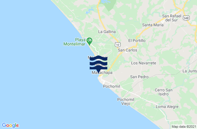 Mapa de mareas Masachapa, Nicaragua