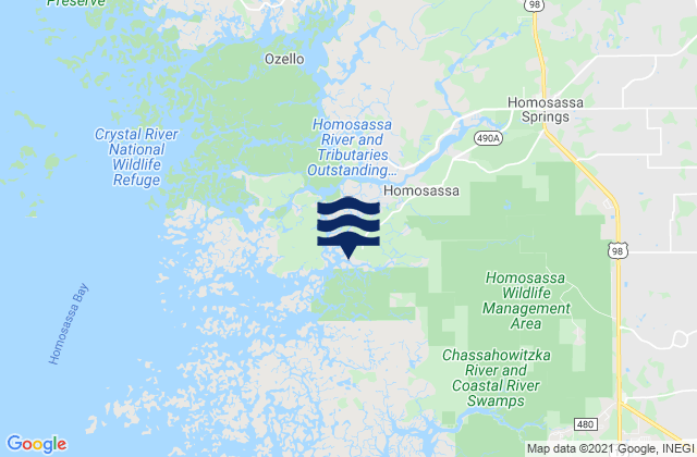 Mapa de mareas Mason Creek (Homosassa Bay), United States