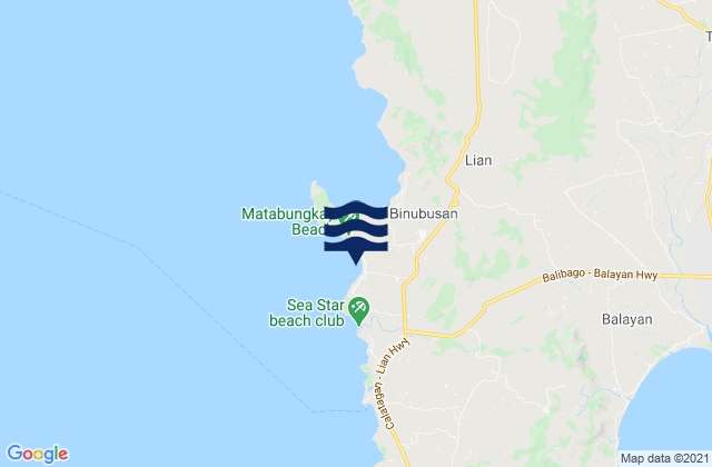 Mapa de mareas Matabungkay Road Locality, Philippines