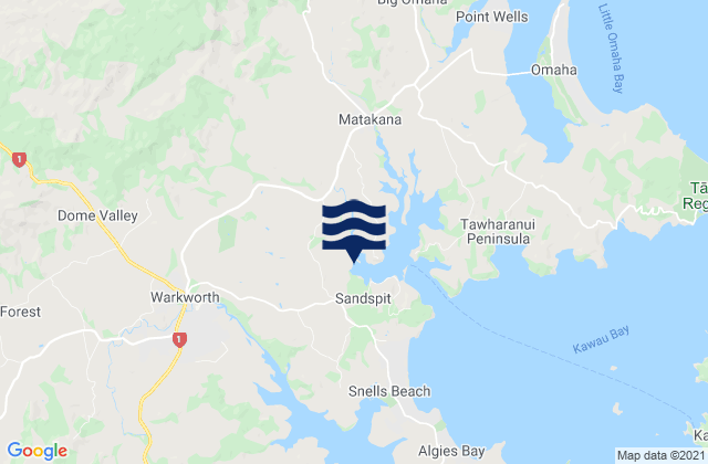 Mapa de mareas Matakana Beach Auckland, New Zealand
