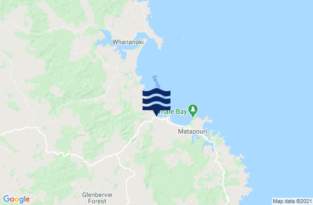 Mapa de mareas Matapouri Beach, New Zealand