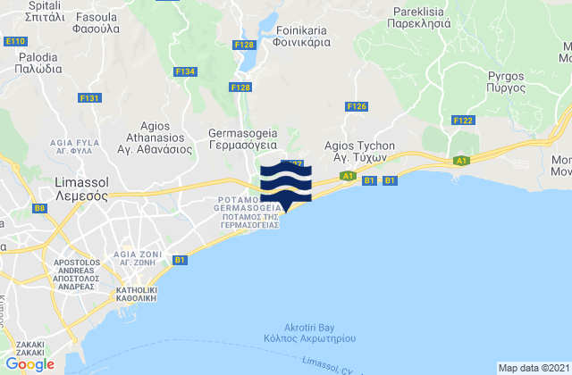 Mapa de mareas Mathikolóni, Cyprus