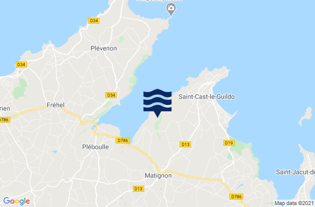 Mapa de mareas Matignon, France