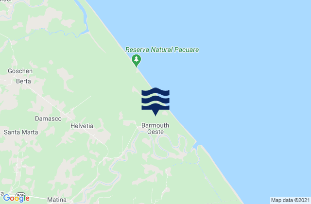 Mapa de mareas Matina, Costa Rica