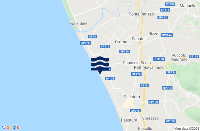 Mapa de mareas Matinella, Italy