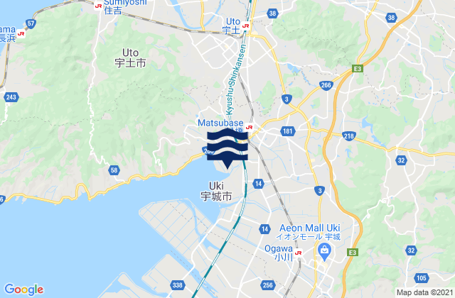 Mapa de mareas Matsubase, Japan