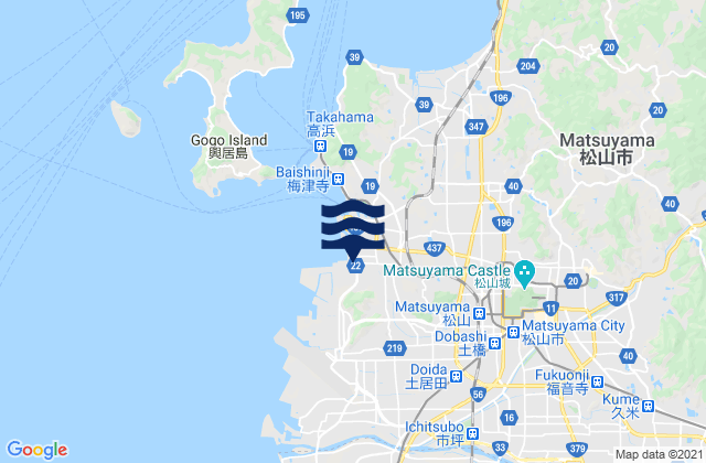 Mapa de mareas Matsuyama-shi, Japan