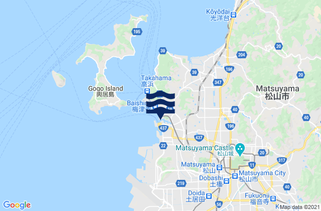 Mapa de mareas Matuyama, Japan